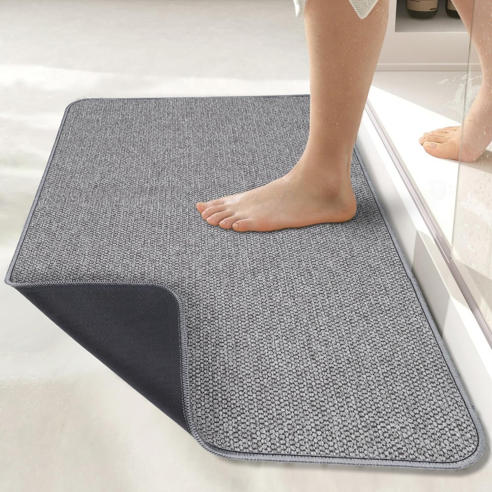 Ultra Thin Quick Dry Non-Slip Rubber Bath Mat for Bathroom