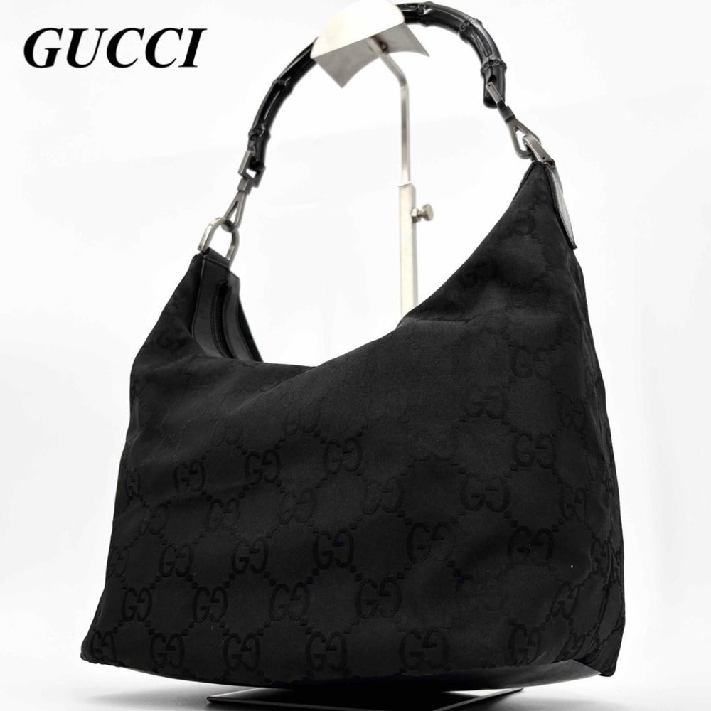 Gucci Bamboo GG One Shoulder Bag Handbag in Signature Pattern
