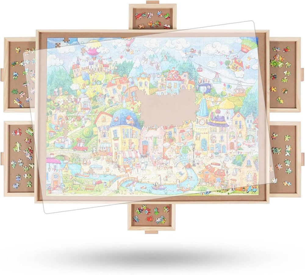 ALL4JIG 2000 Pieces Rotating Puzzle Board with 6 Drawers and Cover29.6