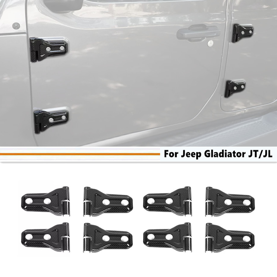 For 2018-2025 Jeep Gladiator JT/Wrangler JL ABS Carbon Door Hinge Cover Trim Set
