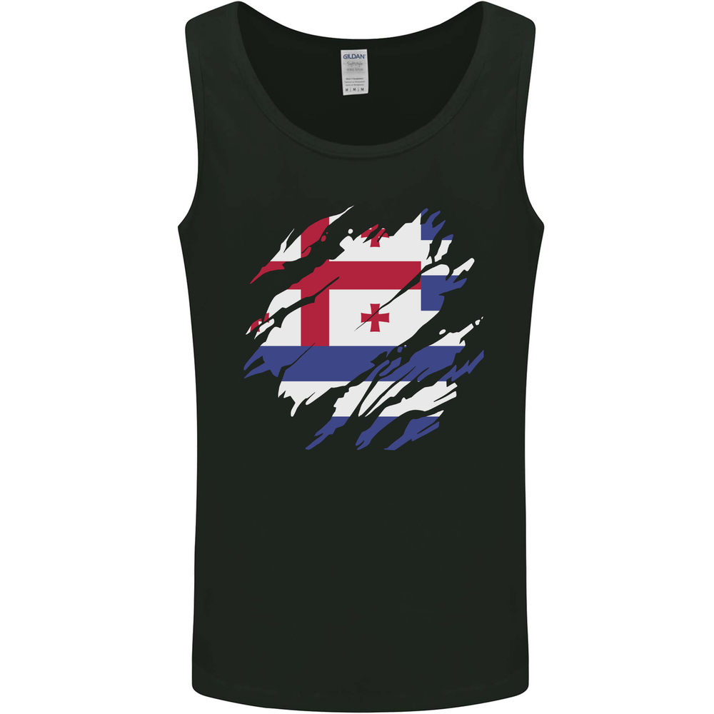 Torn Flag Ajaria Mens Vest Tank Top
