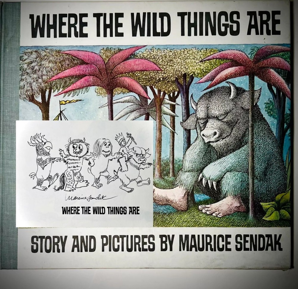 Maurice Sendak WHERE THE WILD THINGS ARE Signed w/ Remarkable Sketch 1963 1st Ed