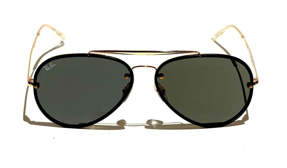 Ray-Ban Blaze Aviator RB3584N 9050/71 Dark Green Lens With Gold Frame 61mm