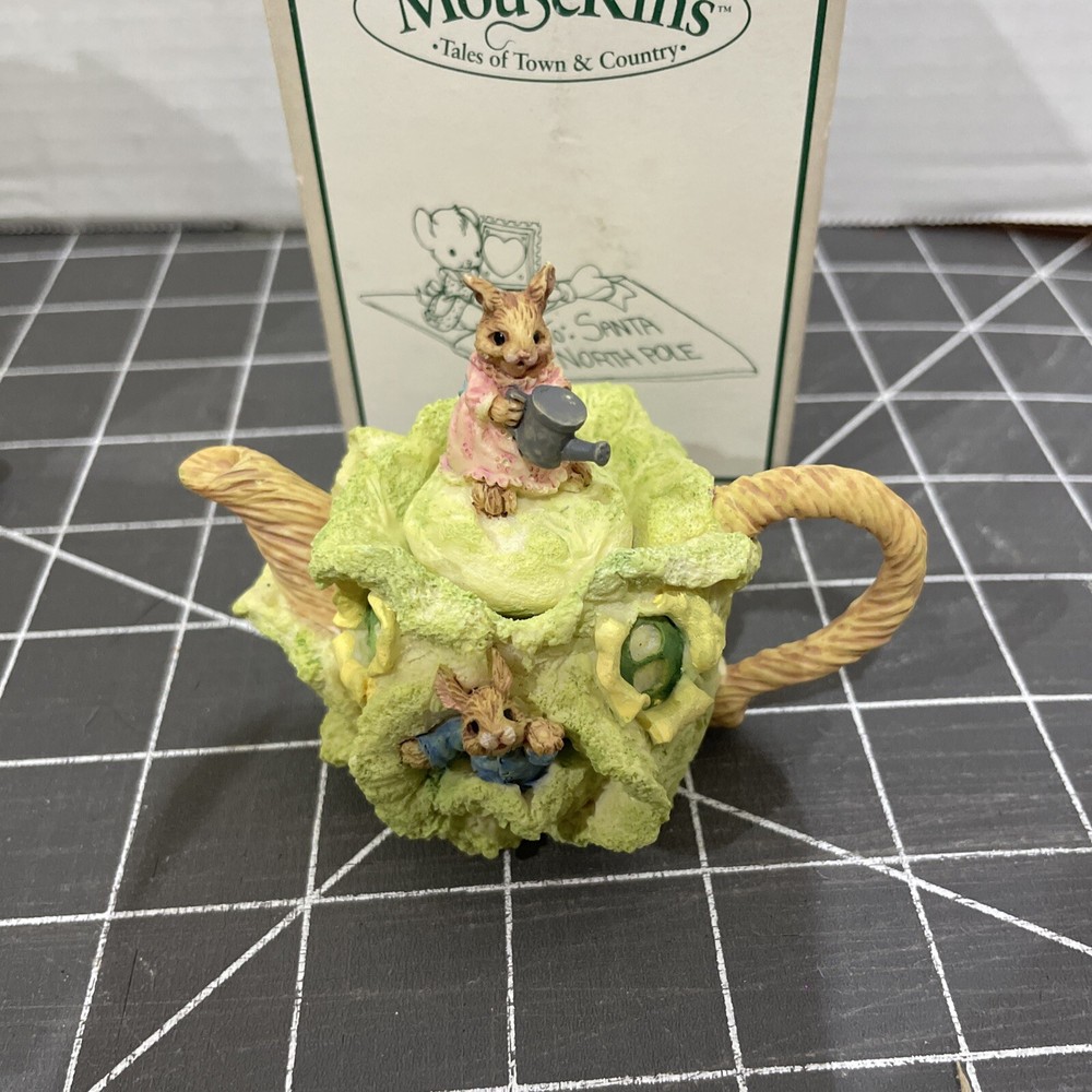 Miniature FAIRY GARDEN Figurine Rabbits Cabbage Teapot Barbie Doll House Diorama