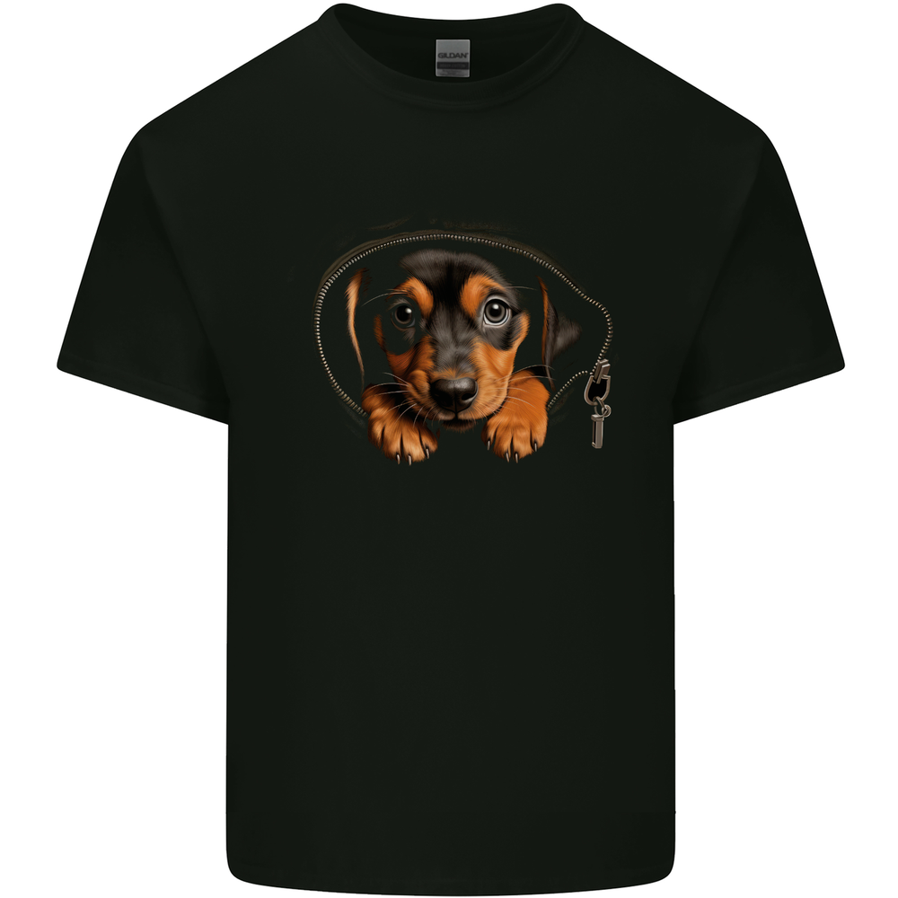 a Dachshund Puppy in a Pocket Dog Mens Cotton T-Shirt Tee Top