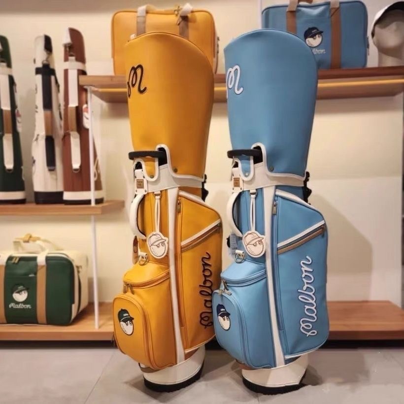 MALBON GOLF Caddy Bag Blue Yellow Waterproof and Portable