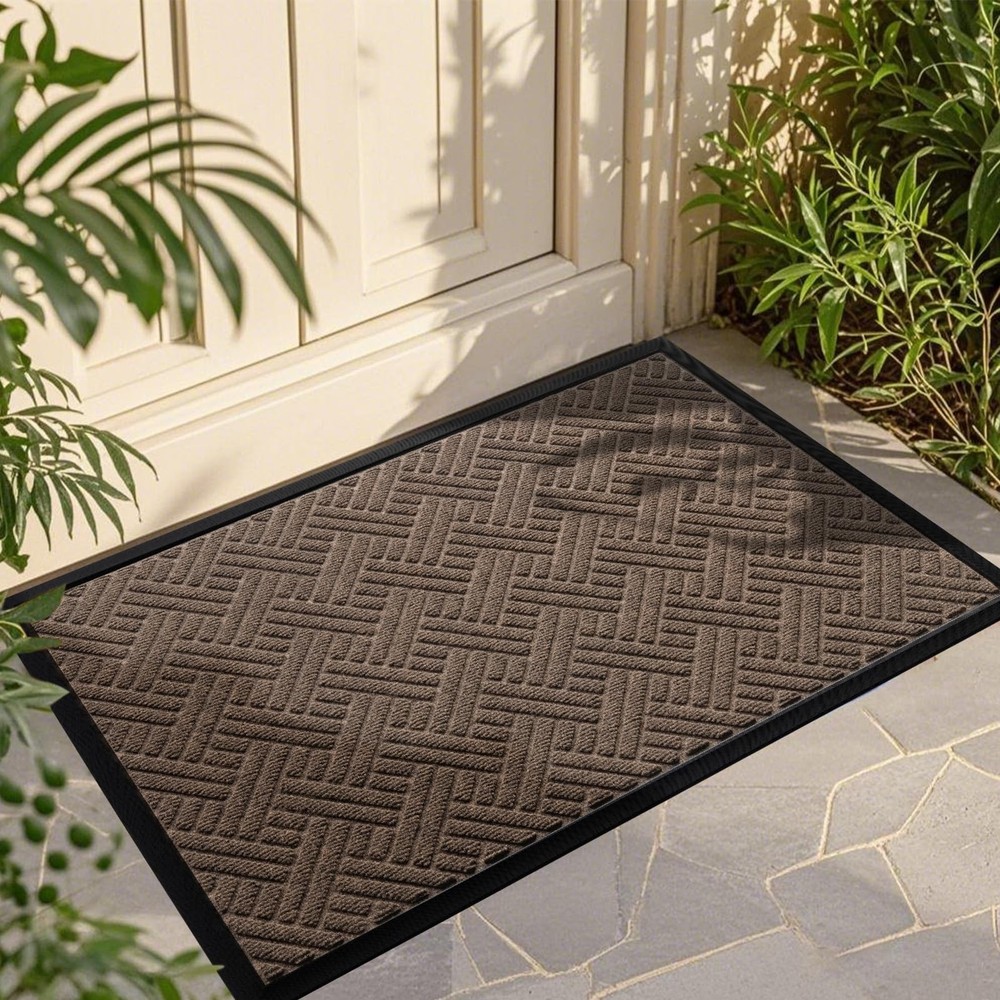 Front Door Mat Indoor Outdoor Entrance, Welcome Mat for Entryway, Stain and F...
