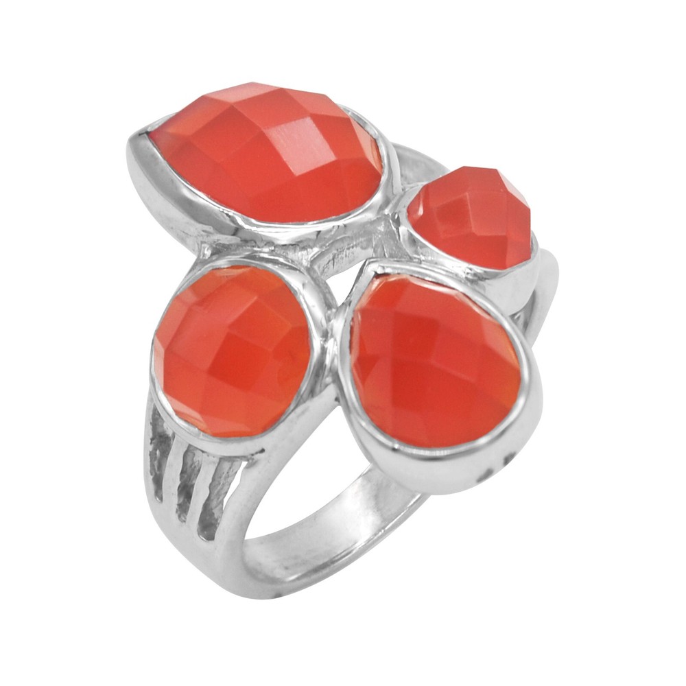 925 Sterling Silver Ring Natural Carnelian Amethyst Citrine Onyx Smoky Variation