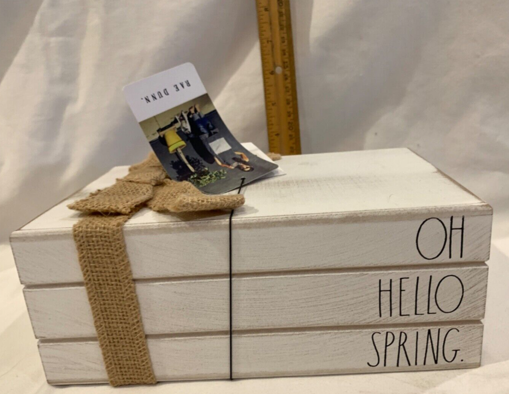 Rae Dunn Wood Pedestal Oh Hello Spring Home Decor