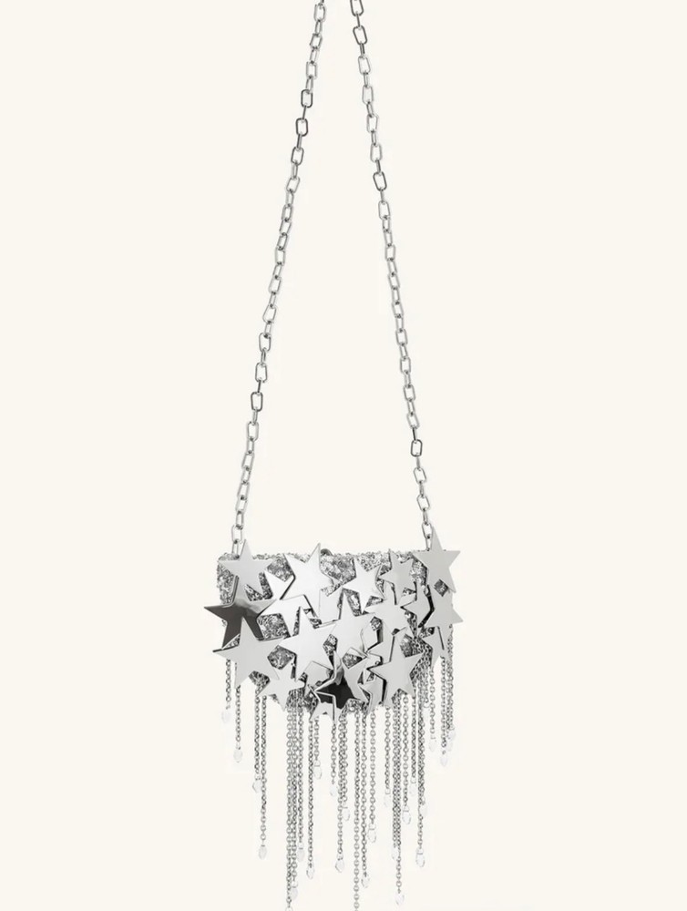NWT! JW PEI Anika Star Embellished Chain Bag Silver