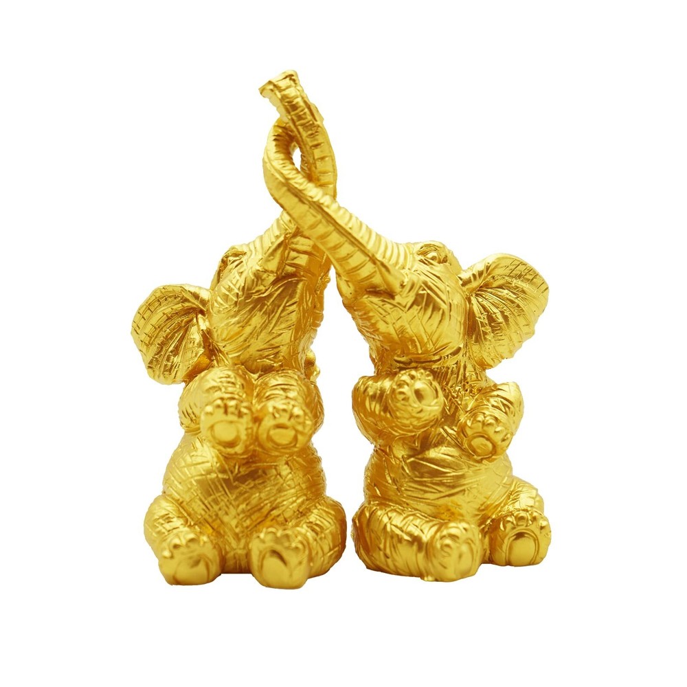 Mr & Mrs Elephant Statue, Loving Elephant Ornament for Home Living Room Desk ...