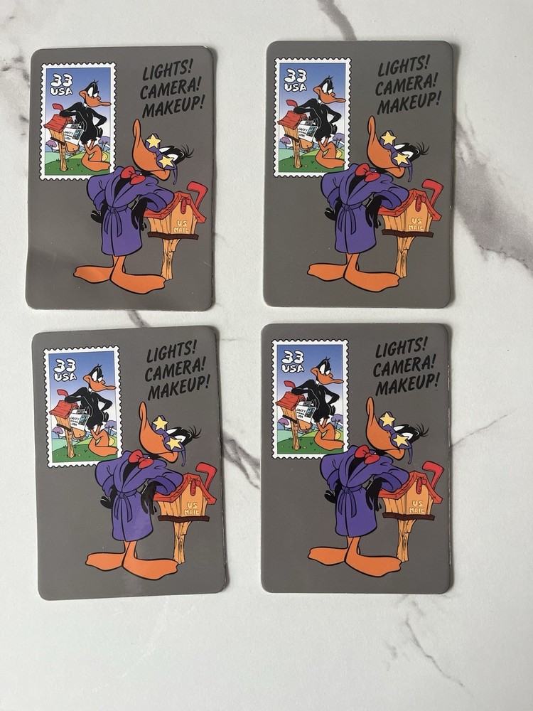 Vintage 1999 Daffy Duck USPS Stamp Collection Magnetic Invitations Set of 4 Unopened
