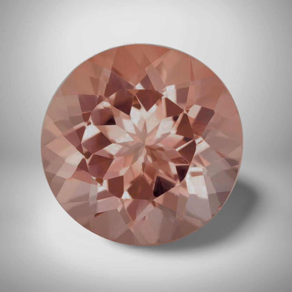 8mm Round Morganite Loose Gemstone 1.80ct VVS Quality