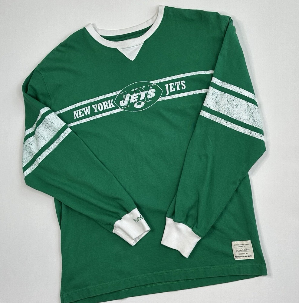 Mitchell & Ness Vintage Collection NY Jets Long Sleeve Tshirt Men's Size XL