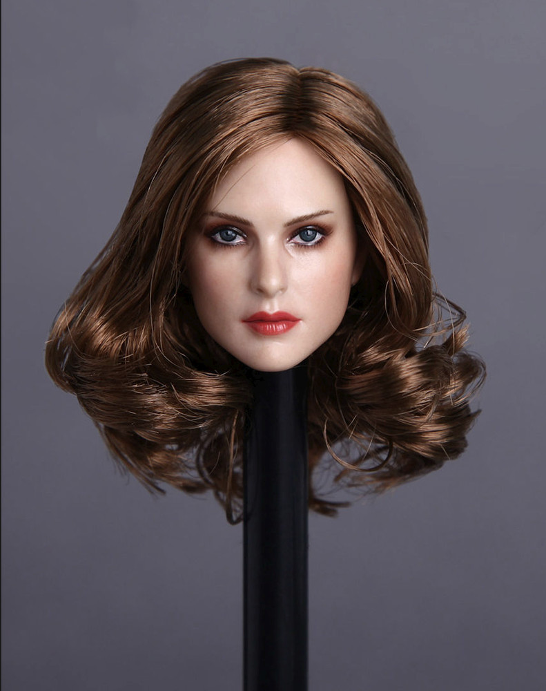 1/6 Scale Female Head Sculpt BROWN HAIR For 12'' PH TBL HOT Action Figures Body