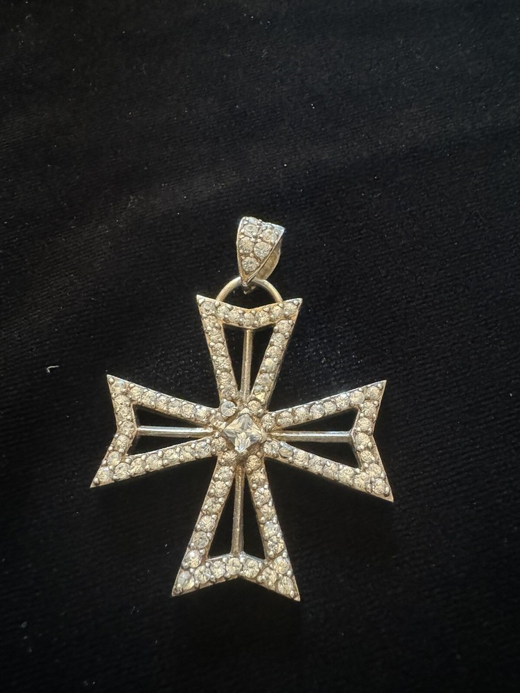 Vintage 925 Sterling Silver Maltese Cross Pendant