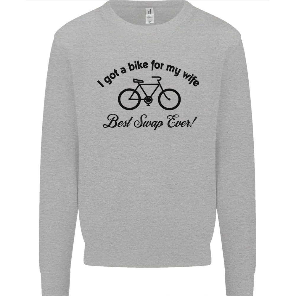 Cycling A Bike for My Wife Cyclist Funny Mens Sweatshirt Jumper