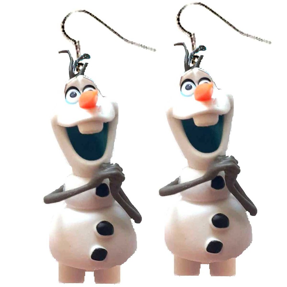 HUGE OLAF Funky EARRINGS Disney Frozen Snowman Character Figures Novelty Jewelry