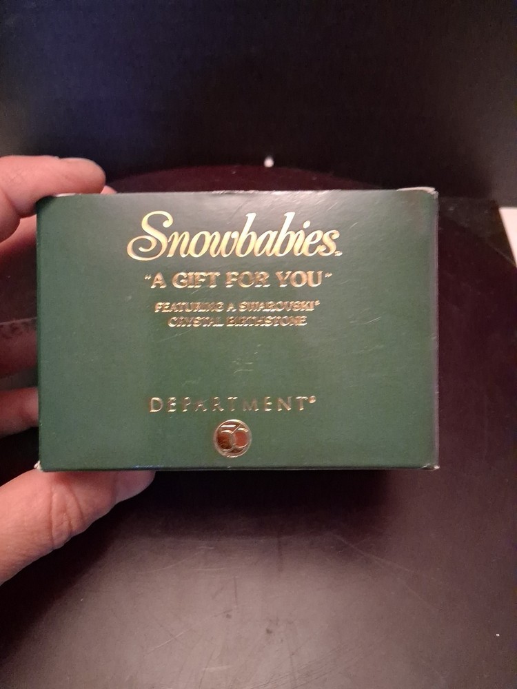 Vintage Dept 56 Snow Babies August Peridot Figure - Cute Collectible Gift