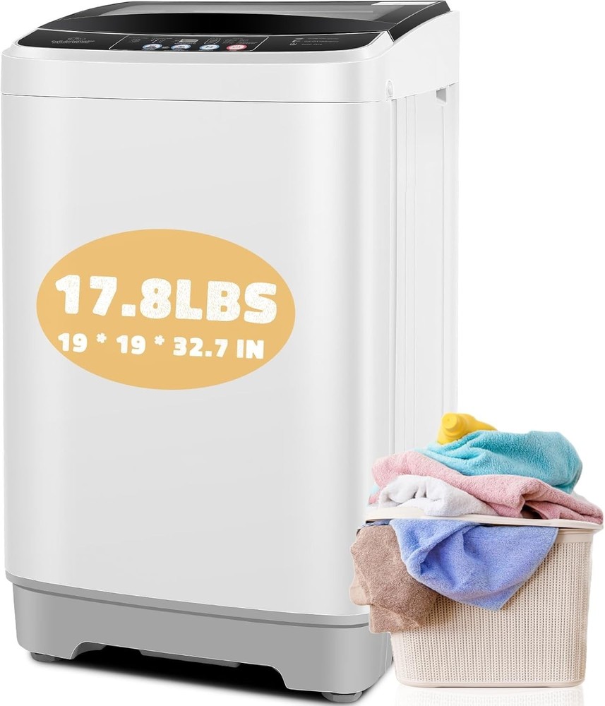 Full-Automatic Portable Washer 17.8Lbs Capacity with 10 Wash Programs-image