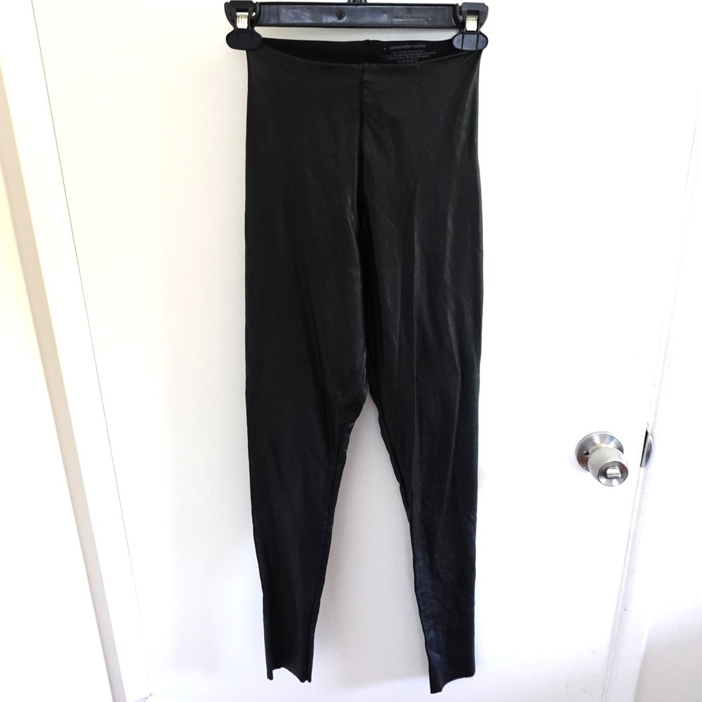 Commando Perfect Control Faux Leather High Rise Shaping Leggings Womens S Black
