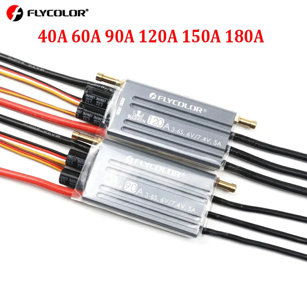 FLYCOLOR KREKEN Boat ESC 60A 90A 120A 150A 3-6S 6V/7.4V BEC 32-bit Brushless Car