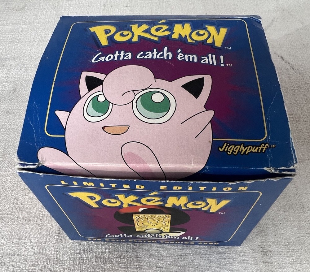 Pokemon 23k Gold-Plated Trading Card 1999 Burger King Toy Jigglypuff  *BOX ONLY*