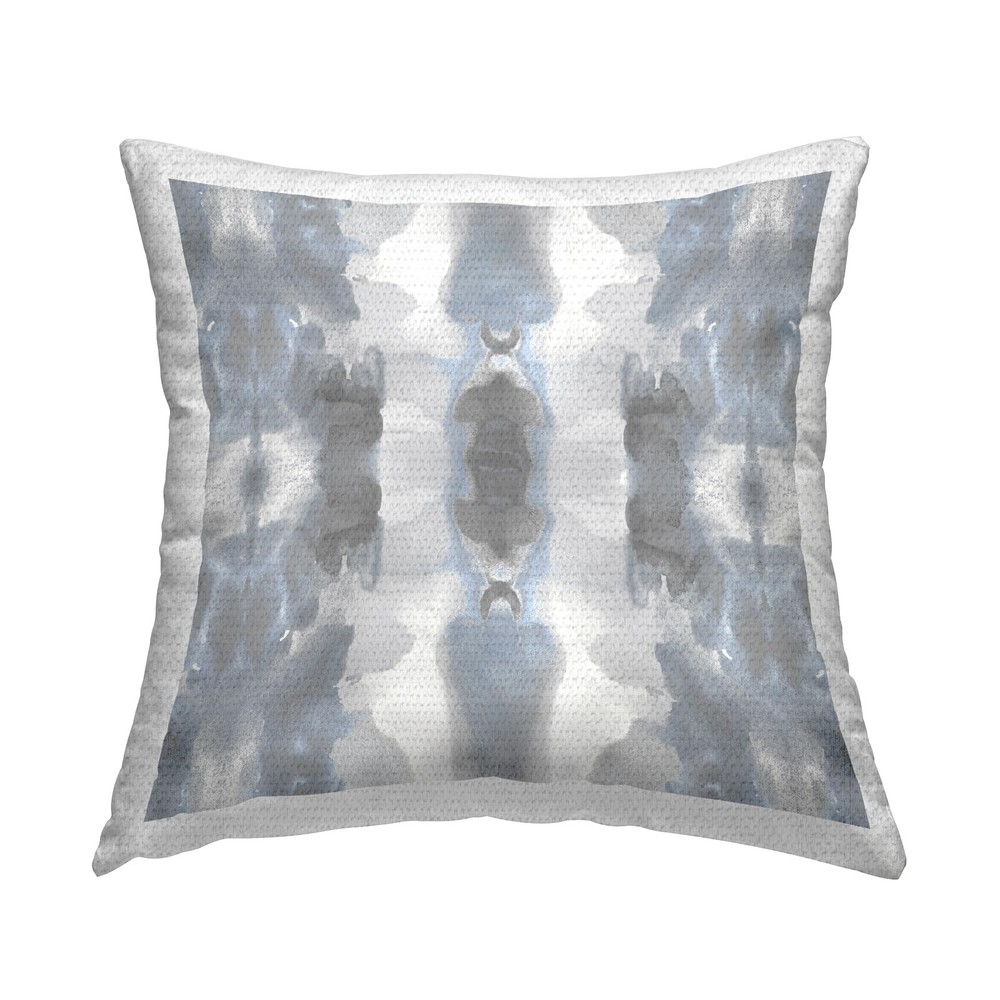 Soft Grey Abstract Symmetrical Outdoor Pillow 18x18 Printed Design