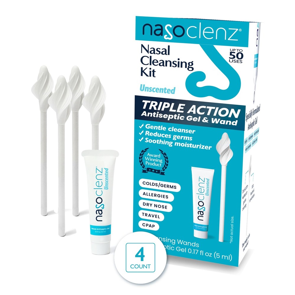 Nasal Cleansing Kit – Gentle, Washable Wand & Antiseptic , Nose Cleaner Reduc...