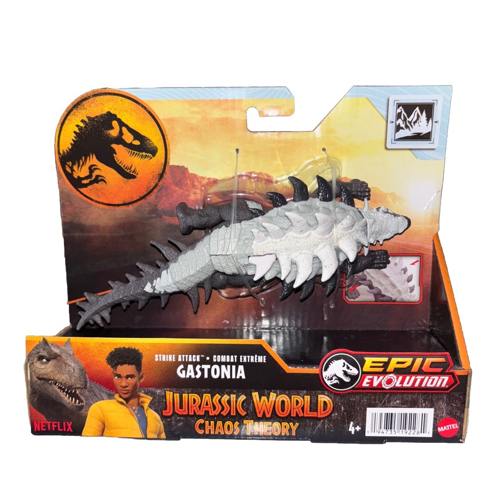 Mattel Jurassic World Strike Attack Gastonia Dinosaur Action Figure Toy with...