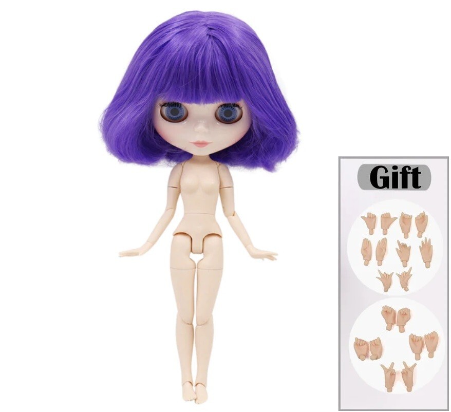 Neo Blythe Doll with Jointed Body Shiny Face Short Hair 4 Color Eyes