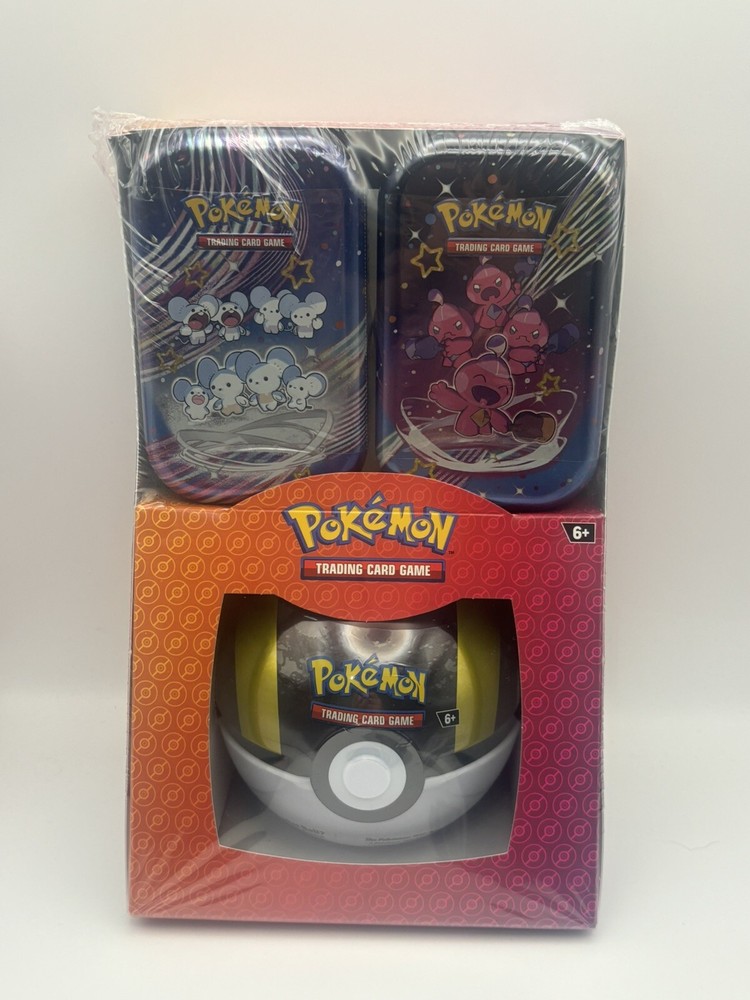 Pokemon TCG Scarlet & Violet Paldean Fates Mini Tins (2) PLUS Poke Ball SEALED