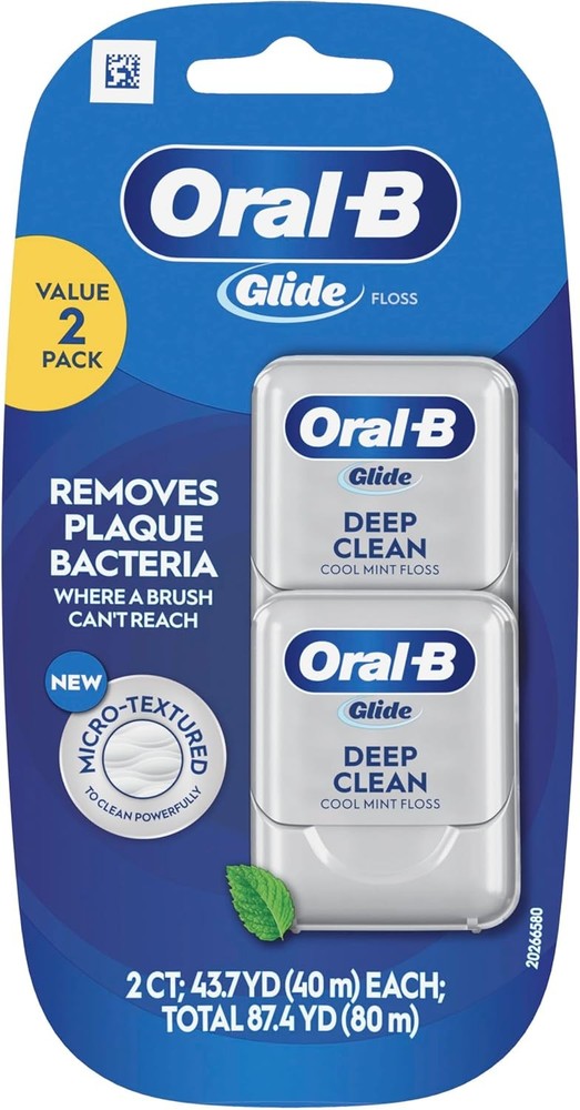 Oral-B Glide Deep Clean Cool Mint Dental Floss, Value 2 2 Count (Pack of 1)
