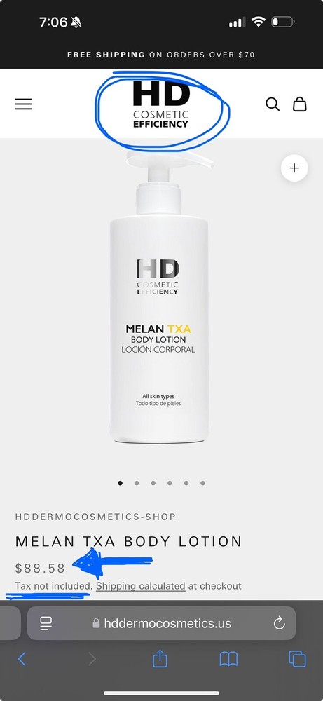 MELAN TXA  body lotion
