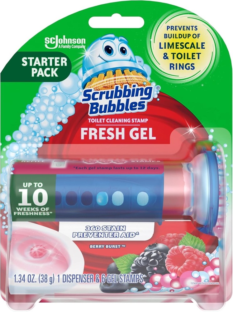 Scrubbing Bubbles Fresh Gel Toilet Cleaning Stamps for a Cleaner Bowl  