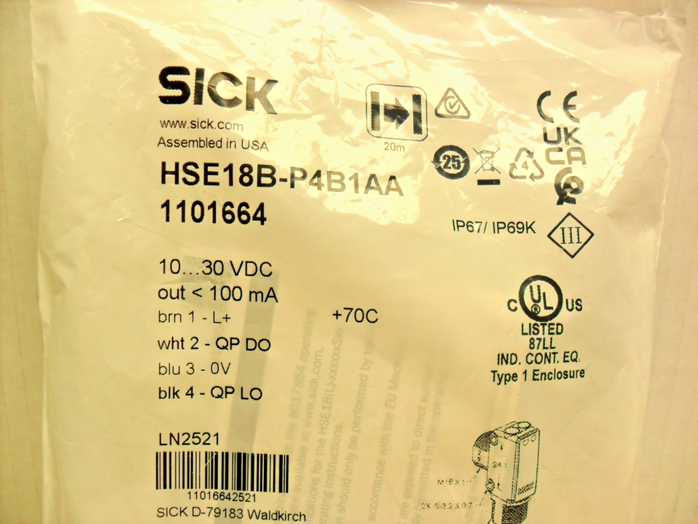 qty 2 - SICK - 1101664 - s HSE18B-P4B1AA  New In factory sealed bags