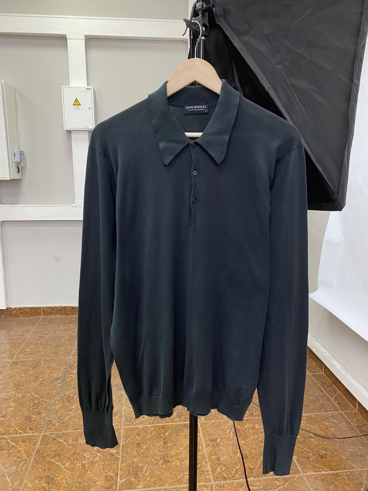 🇬🇧 John Smedley Luxury Long Sleeve Sweater Made in Great Britain size L Gray