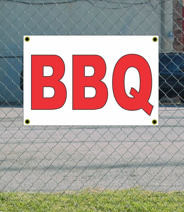 2x3 Red & White BBQ Banner Sign - Discounted Barbeque Size & Price