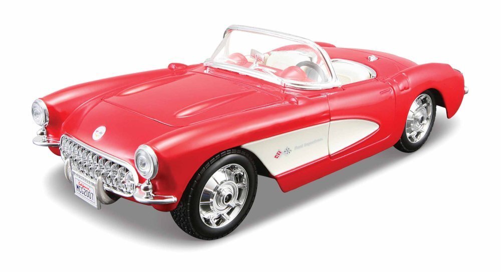 Assembly Line 1957 Chevrolet Corvette 1/24 Scale Diecast Model Car Kit Red