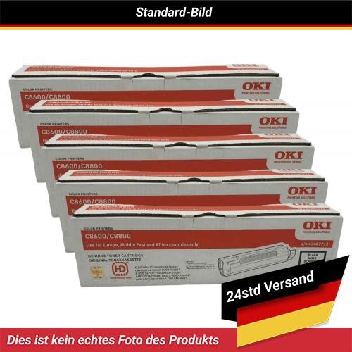 Oki C8600/C8800 Toner Black 5 Pack