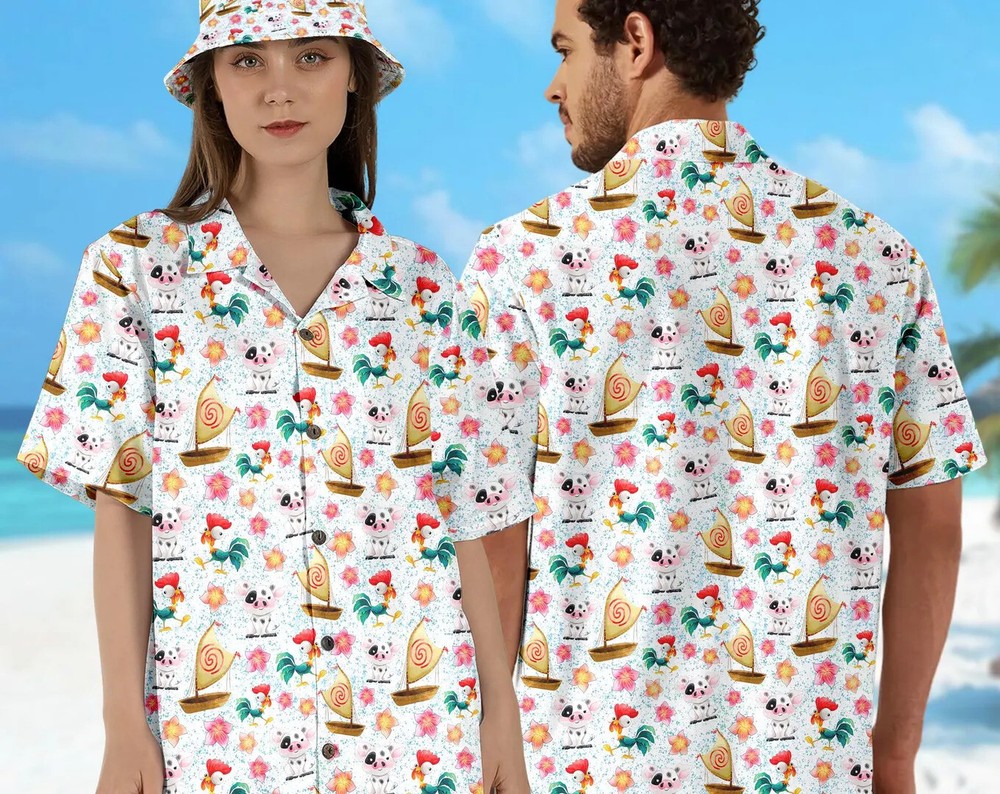 Funny Heihei Pua 3D Hawaiian Shirt US Size Father Day Gift Idea