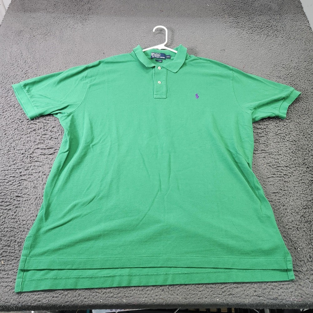Polo Ralph Lauren Polo Shirt Mens 2XL Green Pique Knit Pony Logo Golf Casual