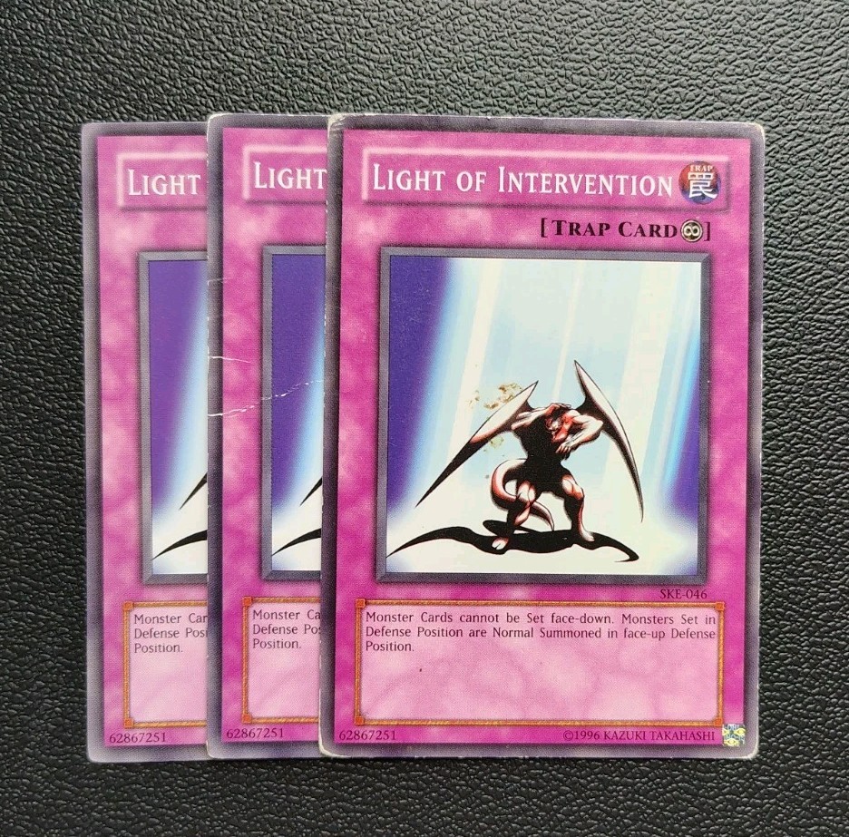 Yu-Gi-Oh Light of Intervention Playset of 3 Cards
