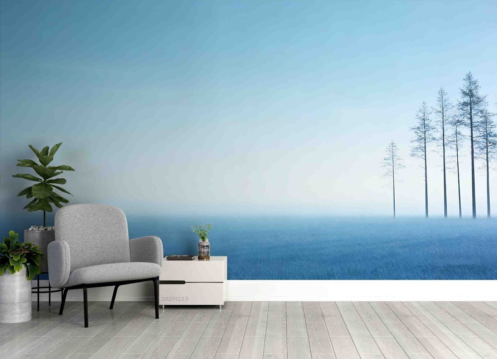 3D AI Sky Trees Grassland Landscape Wall Murals Wallpaper Murals Wall Sticker