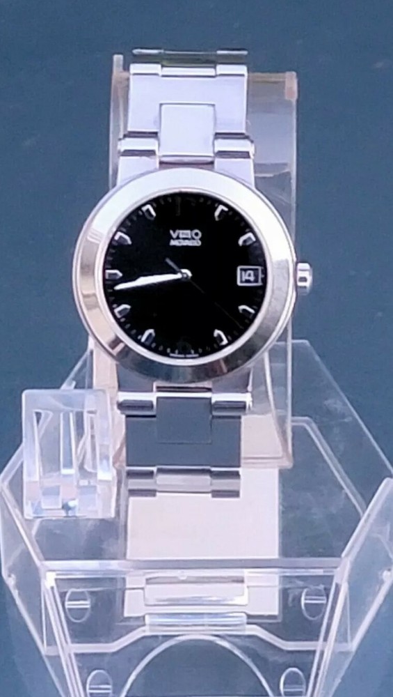 Movado Vizio Mens Black Dial Stainless Steel Watch 84.C2.1891