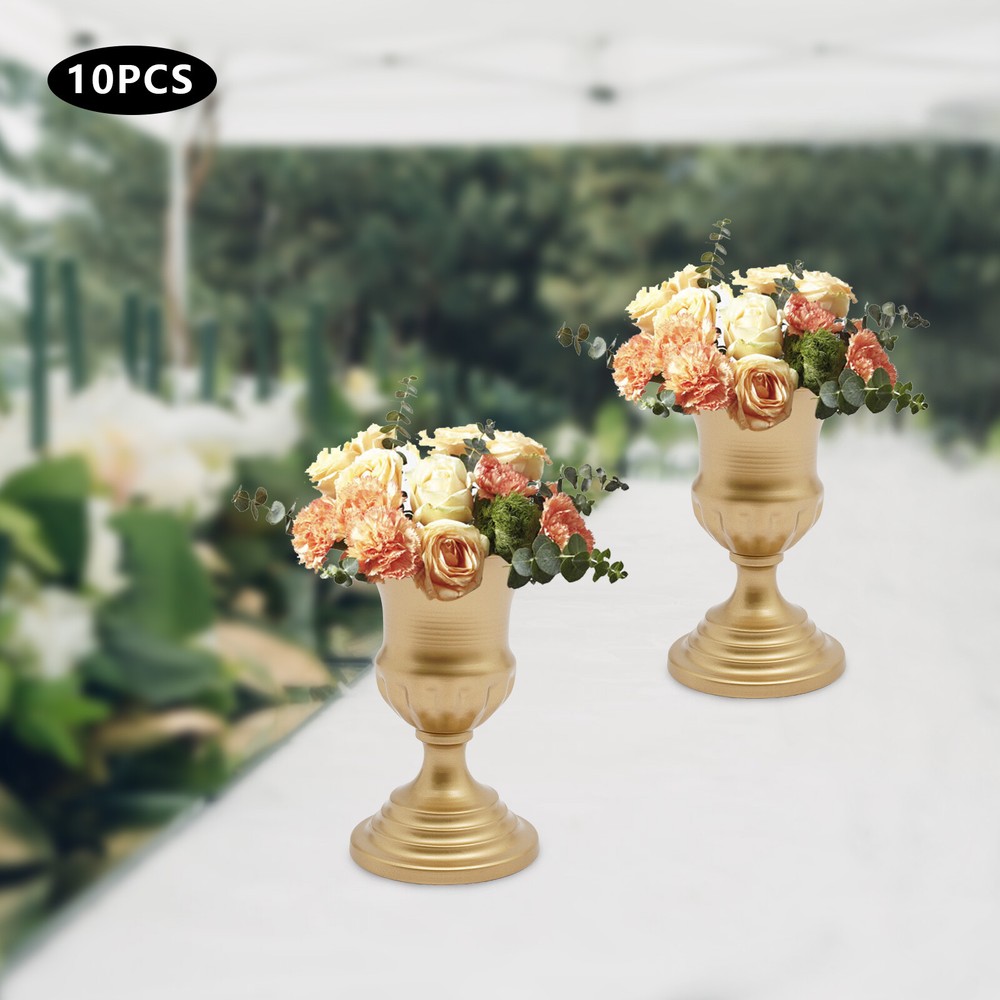 10pcs Vase Wedding Flower Vase Stand Metal Vase Party Christmas Table Decor Gold