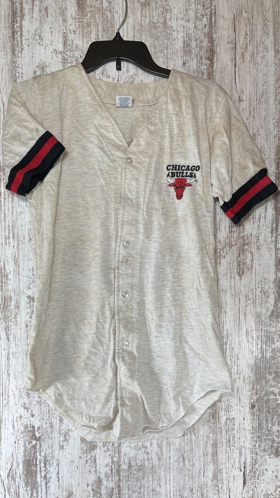 Chicago Bulls Swingster Button Up Jersey Shirt Adult Small Vintage Jordan