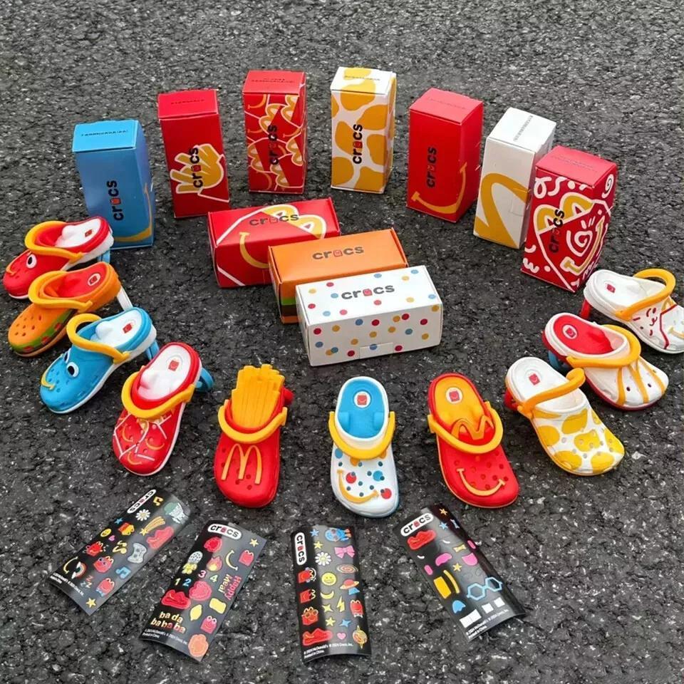 10 Pack Cute Mini Happy Meal Crocs Keychain Toys Complete Set 2024 McDonald's