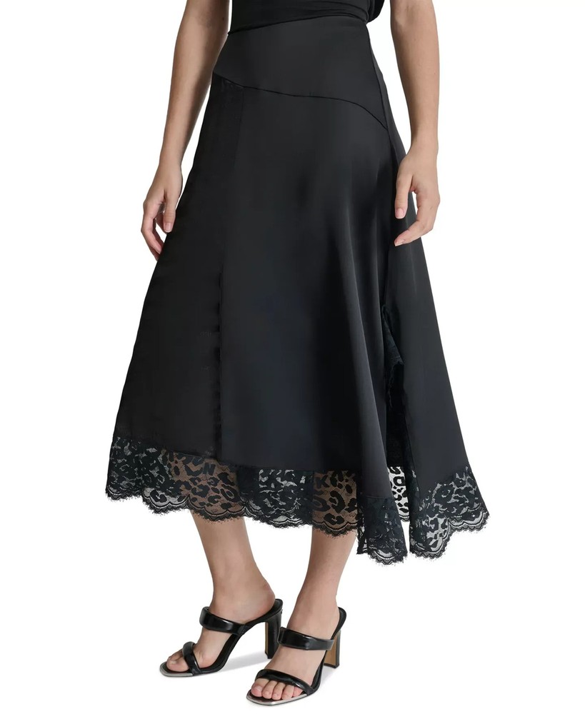 DKNY Women's Skirt Sz 16 Asymmetric Side-Slit Midi