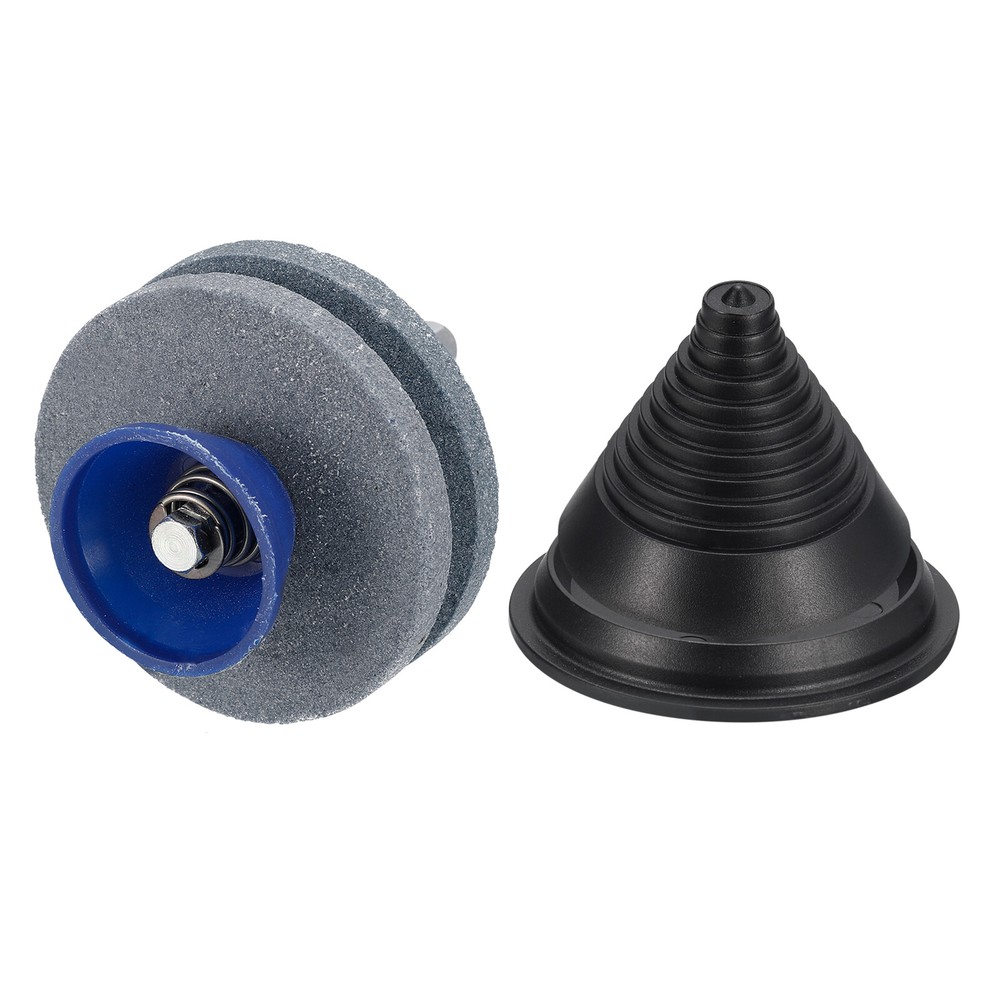 3Pcs Double Layer Corundum Lawn Mower Blade Sharpener Kit with Blade Balancer  